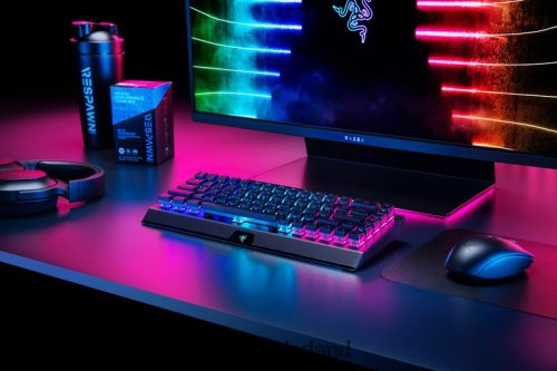 toetsenbord Razer blackwidow v3 mini hyperspeed - fantoomeditie - gele schakelaar - us zwart 68P0PB64